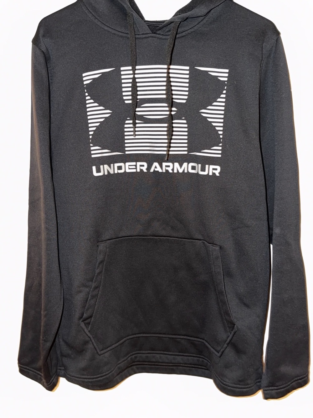 Under Armour Black Pullover Hoodie with White Logo